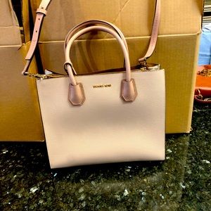 Pink Michael Kors small Saffino satchel